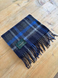 Pennine Scarf - Charcoal, Navy & Blue Offset Check