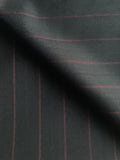 PFS017 - 100% Super 100s Wool Stripe Suiting - Black/Red (3.2m)