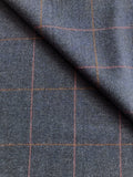 PFS049 - 100% Lambswool Herringbone Jacketing - Navy/Red/Orange (4.5m)
