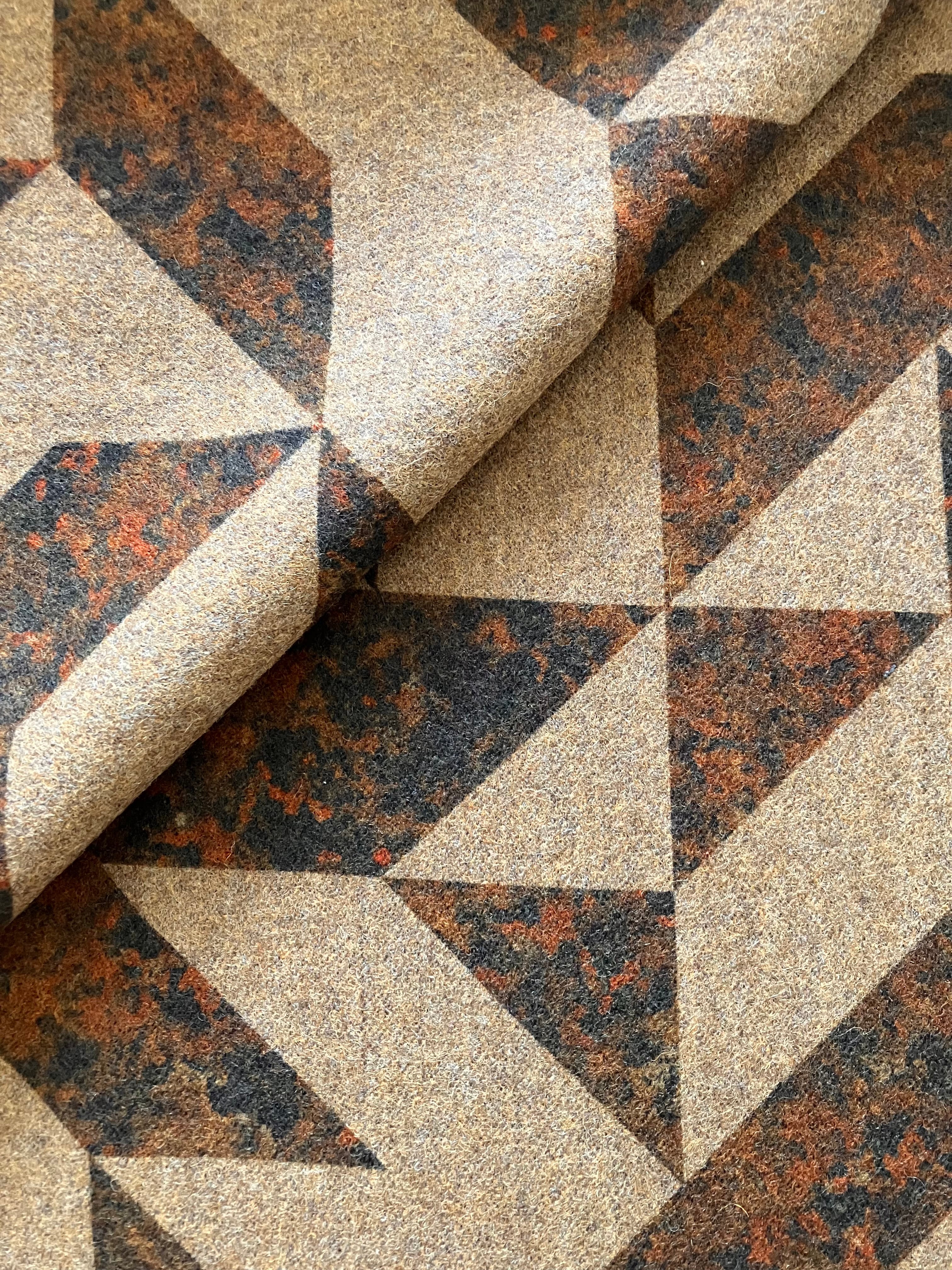 PFS063 - Geometric Digitally Printed Melton - Fawn (5.2m)
