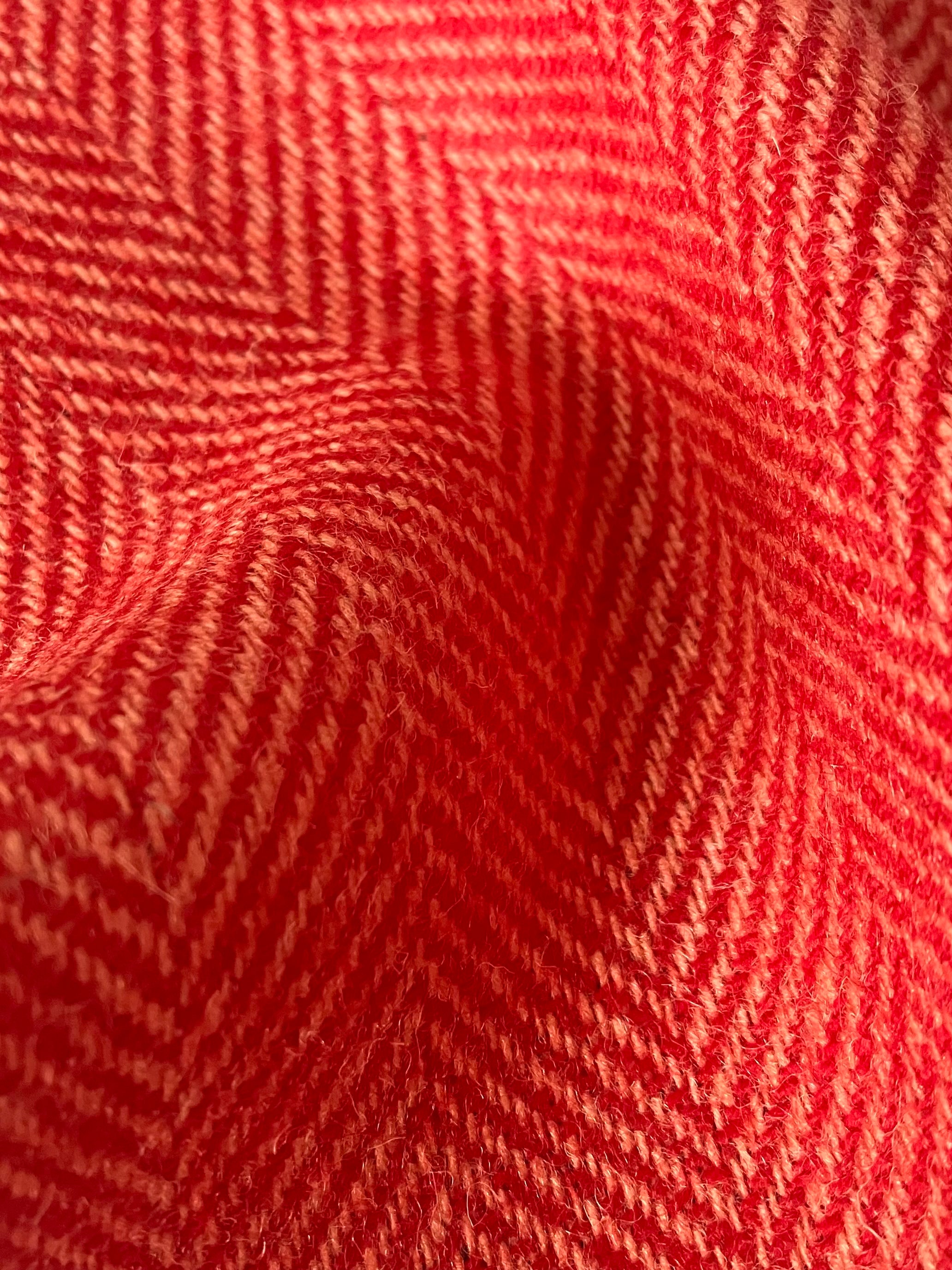 PF193 Pure Wool Tweed Herringbone - Red