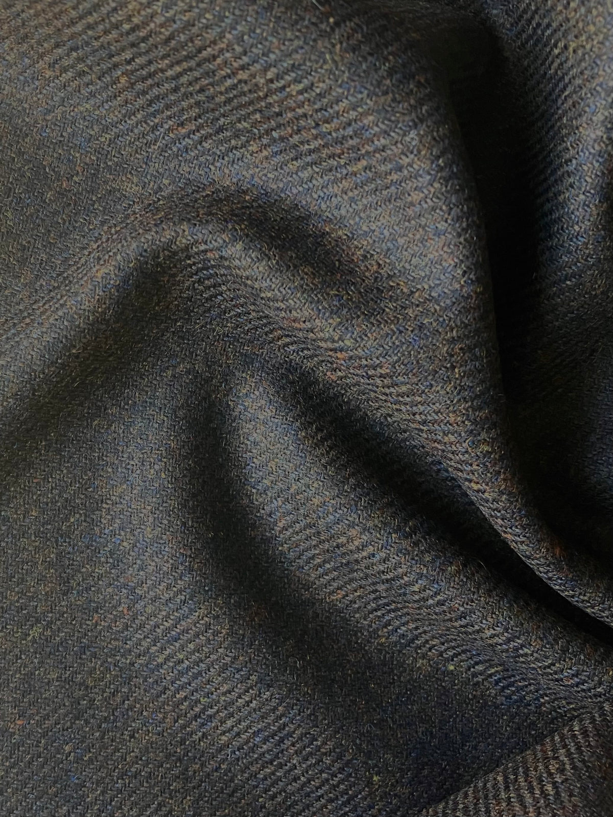Dark Brown Melange Lambswool Jacketing Fabric, Made in England | PF270