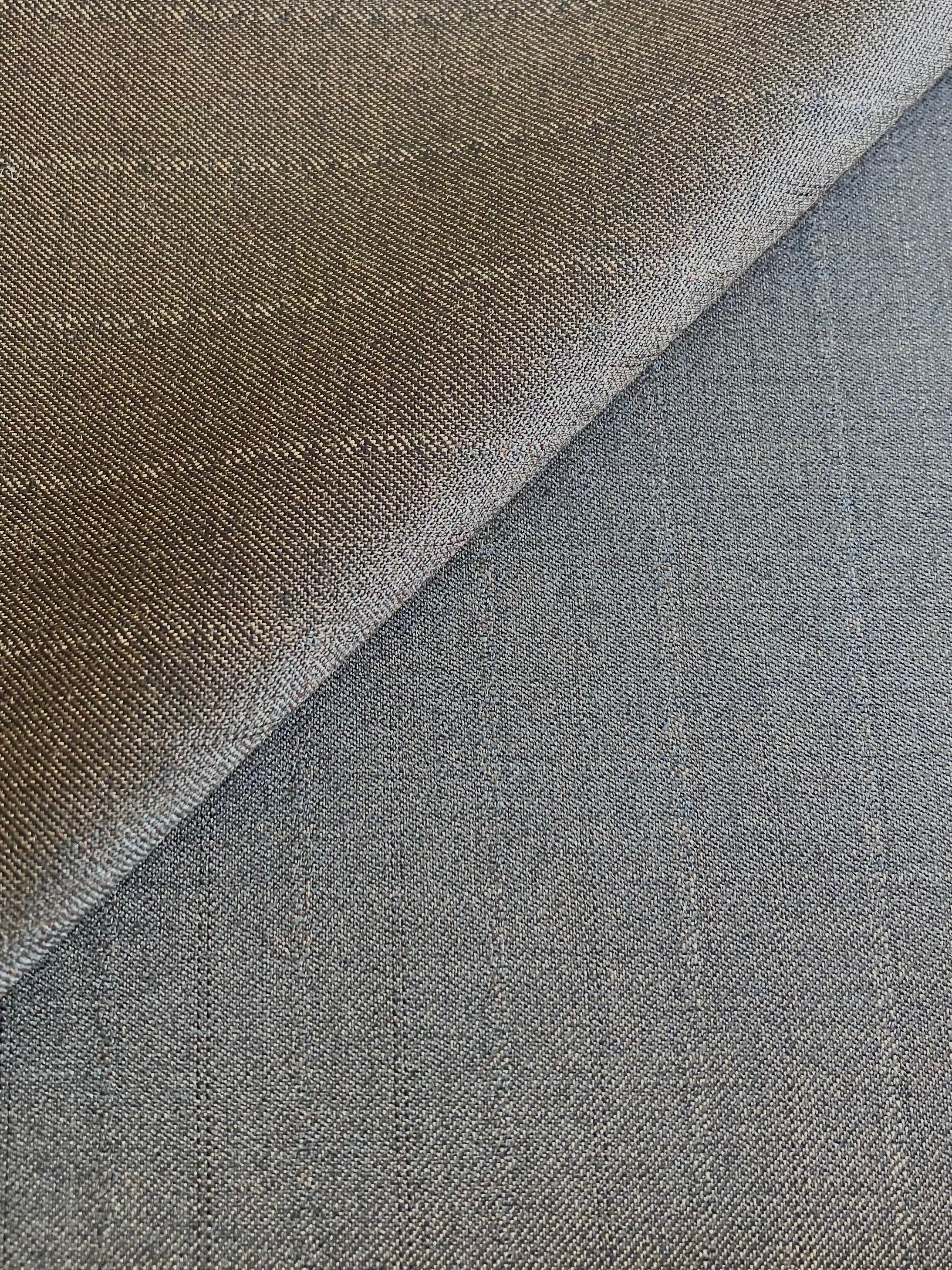 PFS027 - 100% Super 120s & Cashmere Pinstripe Twill - Brown/Black (3.5m)