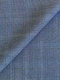 PFS032 - 100% Superfine Wool Shadow Check Plain Weave Suiting - Navy (3.7m)