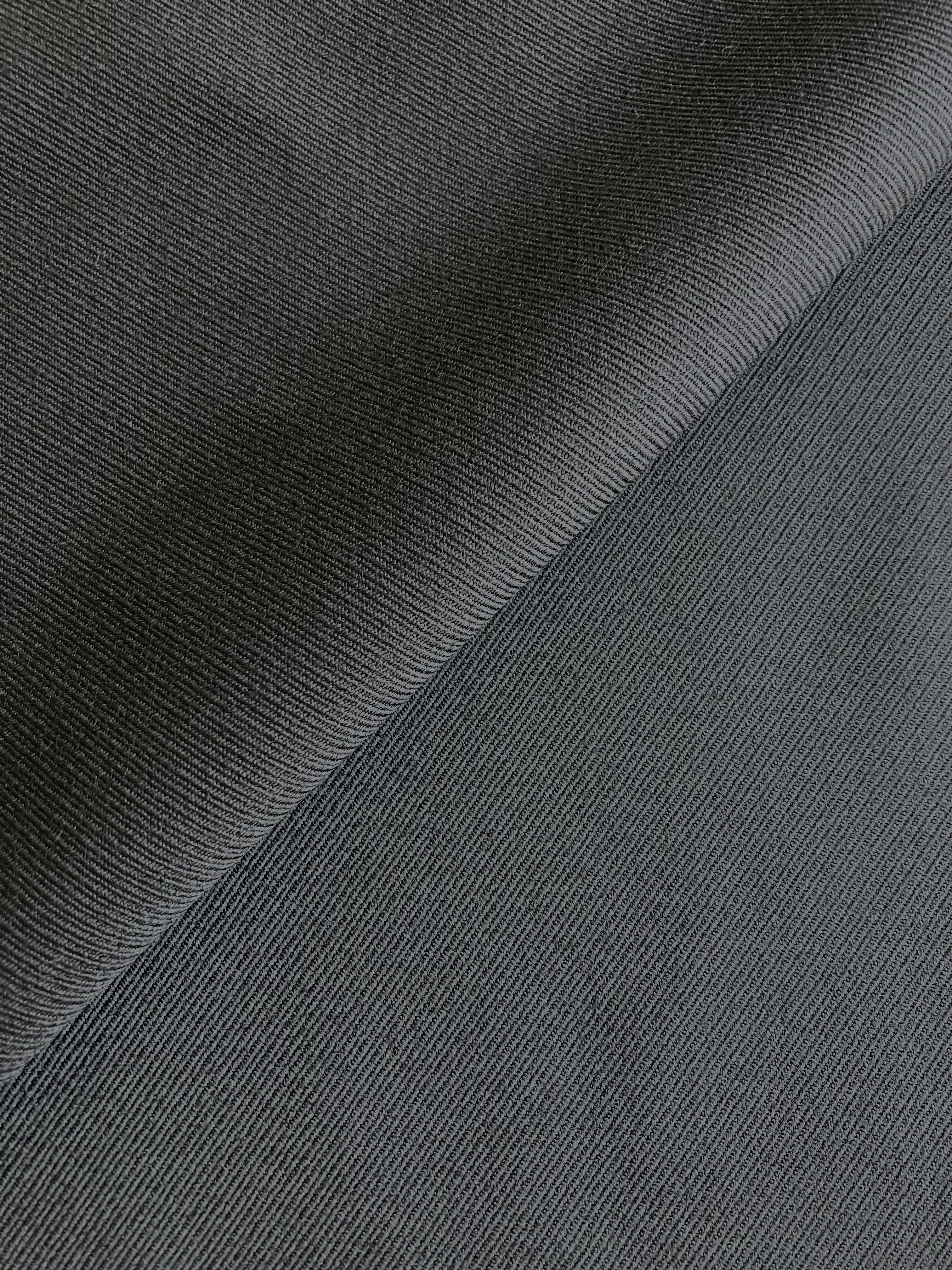 PFS035 - 100% Wool Black Cavalry Twill Suiting - Black (5.0m)