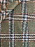 PFS044 - 100% Wool Tweed with Bouclé Check - Army Green/Orange (2.0m)