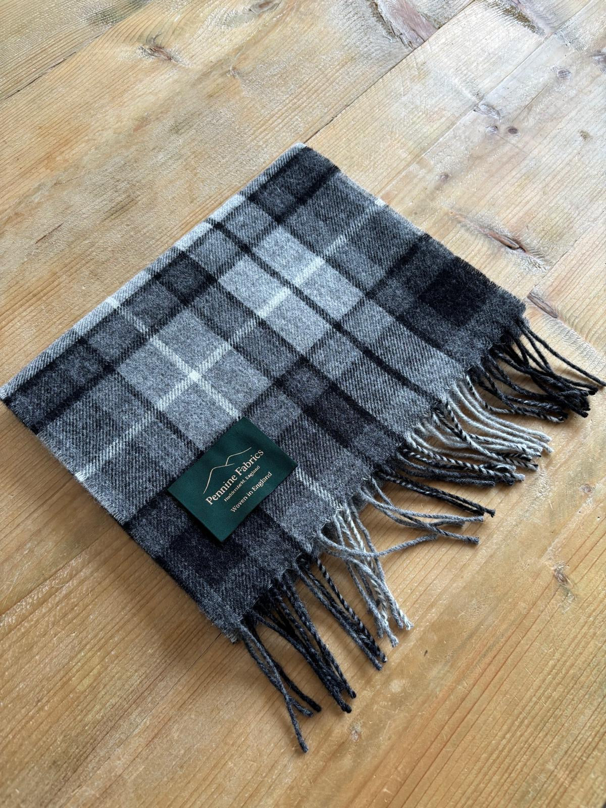 Pennine Scarf - Grey Tonal Check