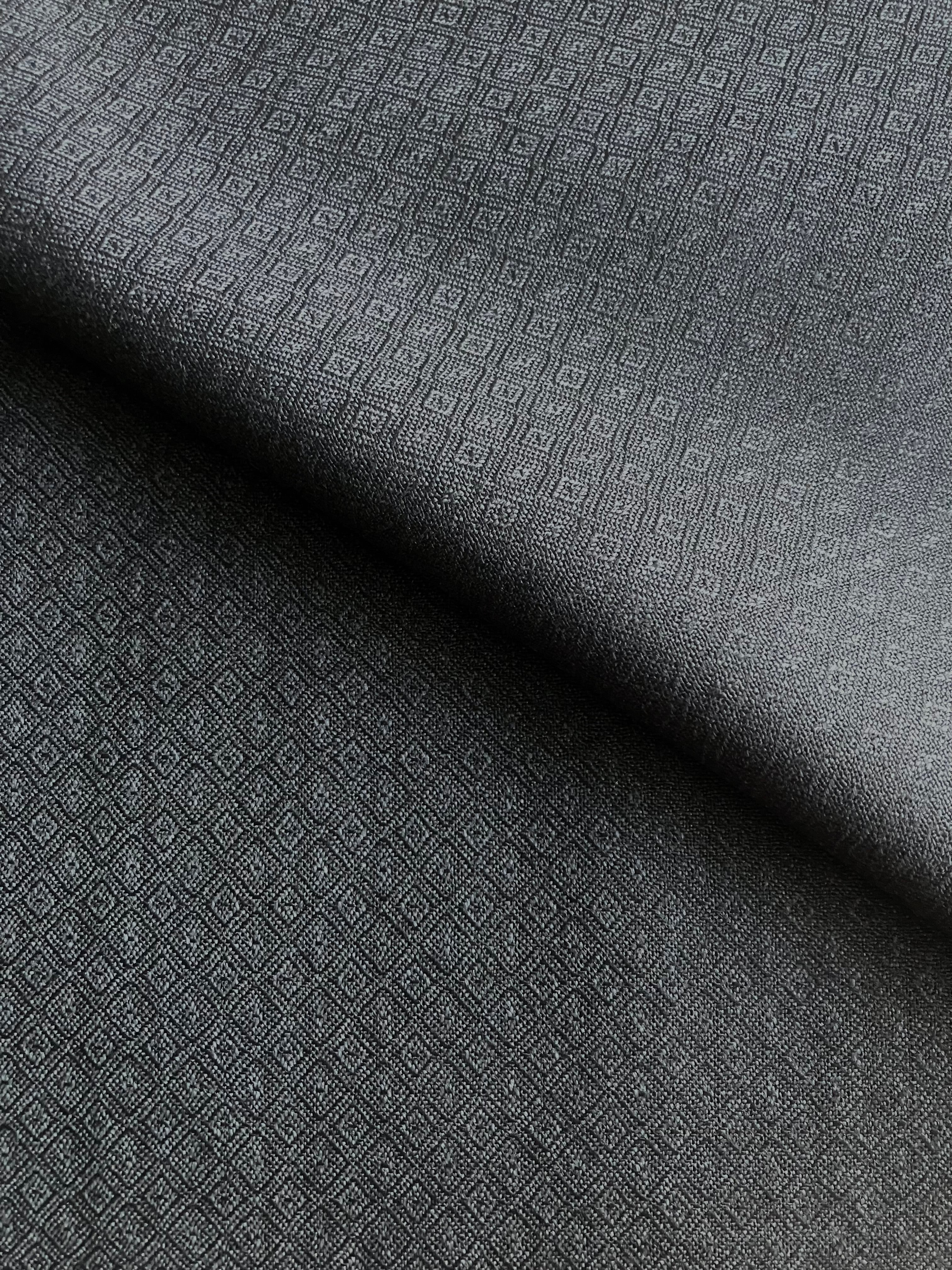 PFS009 - 100% Super 120’s & Cashmere  Diamond Weave Suiting - Charcoal (3.5m)