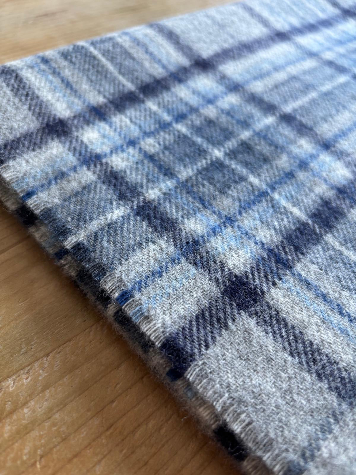 Pennine Scarf - Steel, Blue & Navy Check