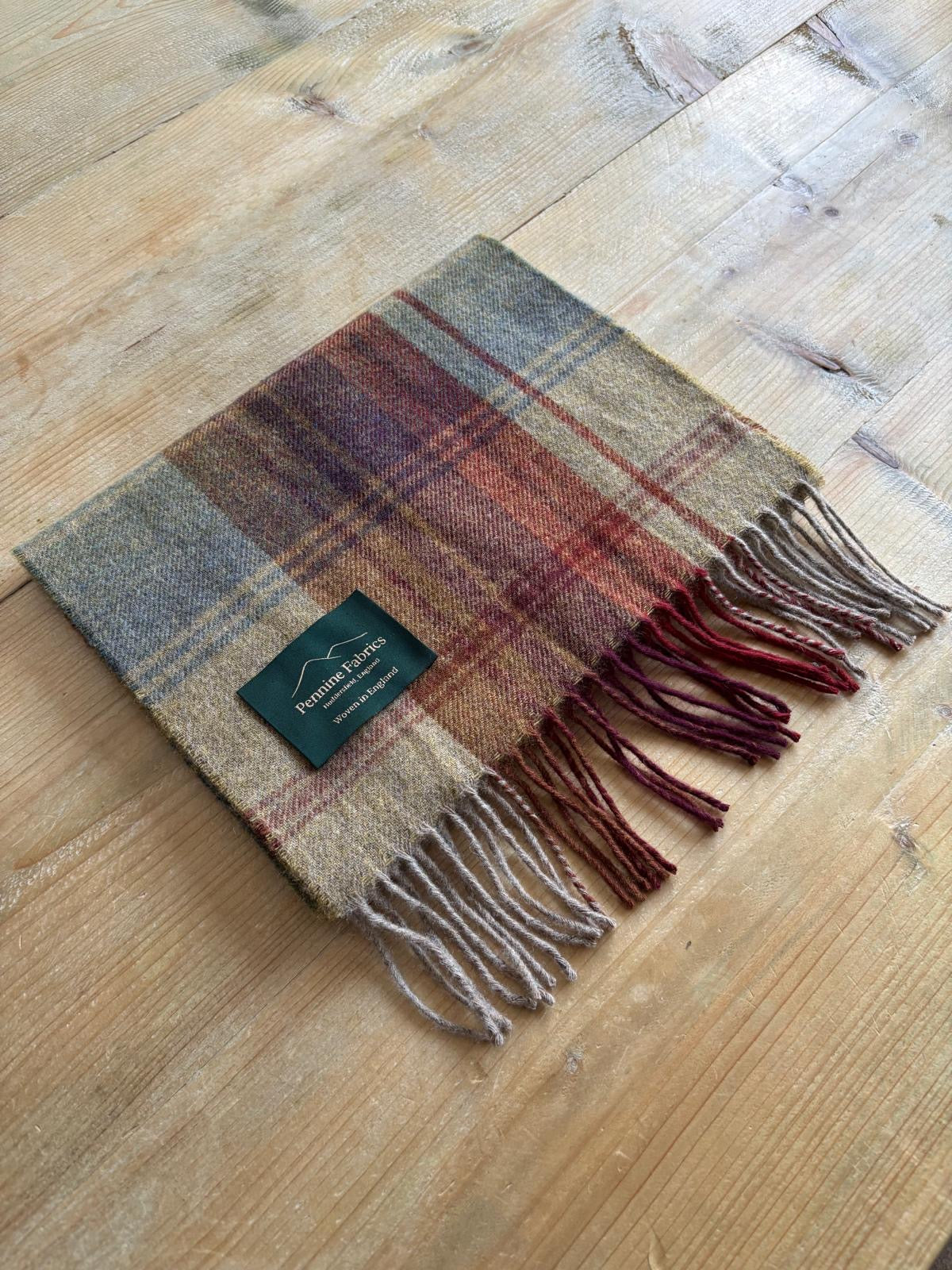 Pennine Scarf - Autumn Leaves Check