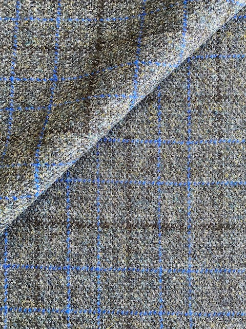 PF182 - Checked Yorkshire Tweed - Charcoal/Blue/Dark Brown