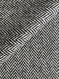 PF136 Pure Wool Herringbone Tweed - Black & White