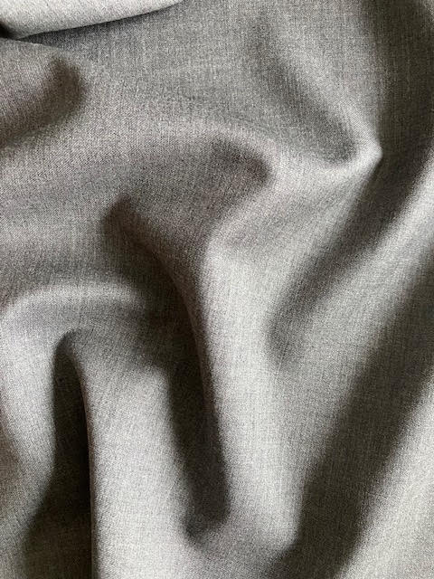 PF162 Super 130s All Wool Suiting - Mid Grey Twill